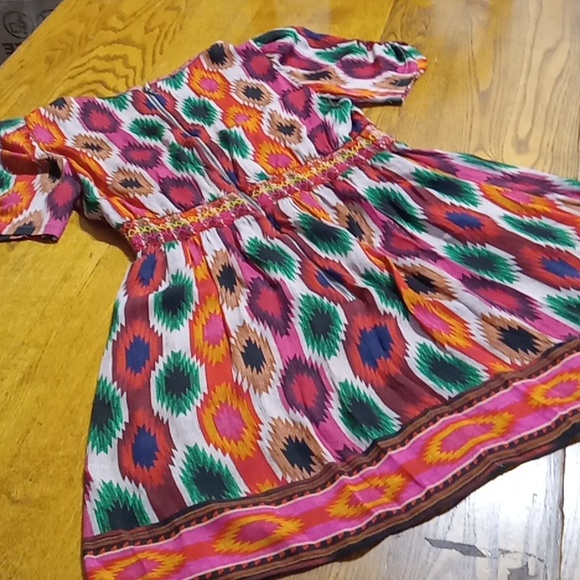 ALICE + OLIVIA Womens 2 Dress Used Preowned Casual Multicolor SMOCKED V NECK yy - Picture 4 of 13